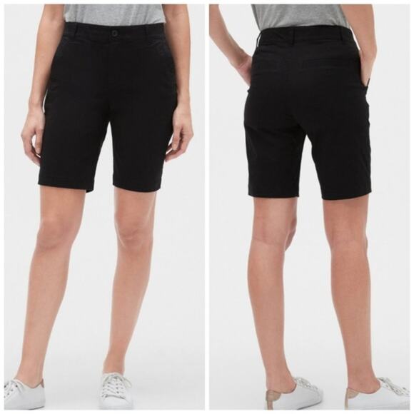Gap Bermuda Stretch Midrise Black Shorts NWT Size 6 - Picture 1 of 7